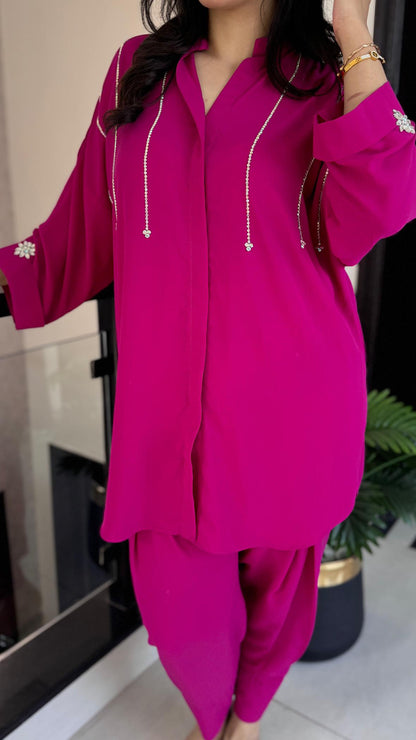 Fuchsia Cascade Co-Ord Set